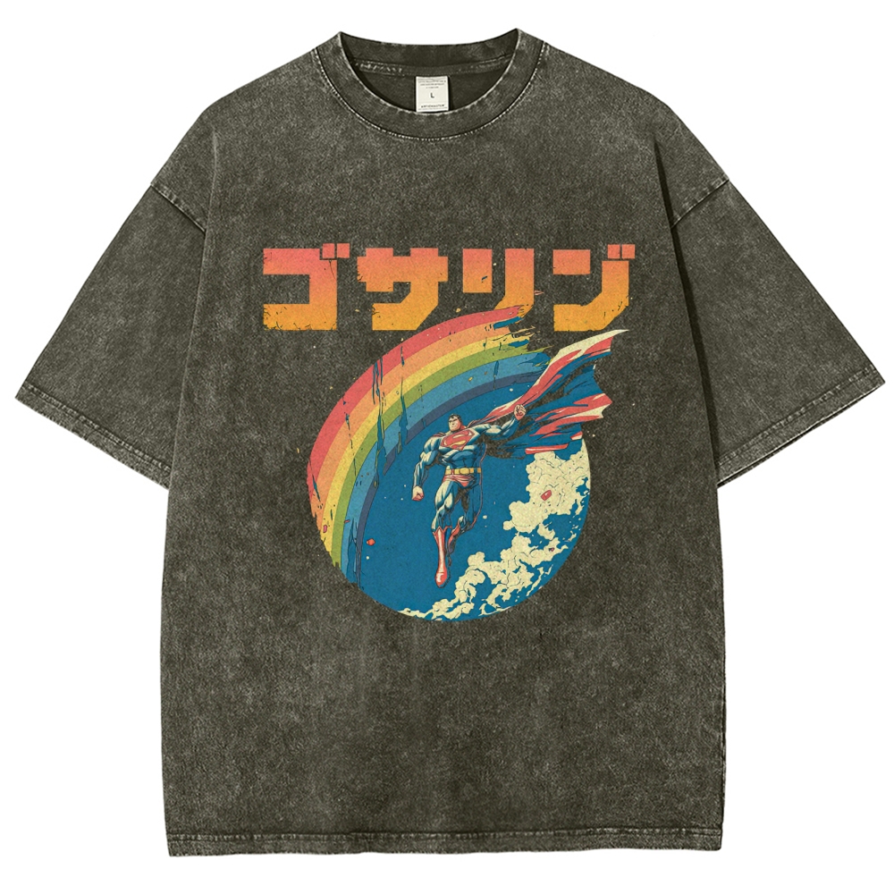 Superman Japanese Retro Washed T-Shirt