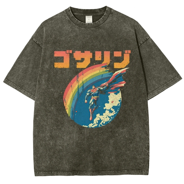 Superman Japanese Retro Washed T-Shirt