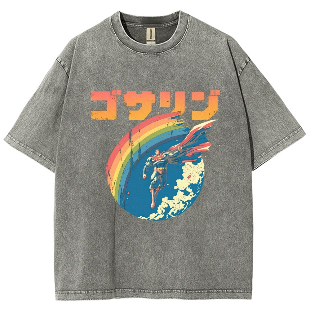 Superman Japanese Retro Washed T-Shirt