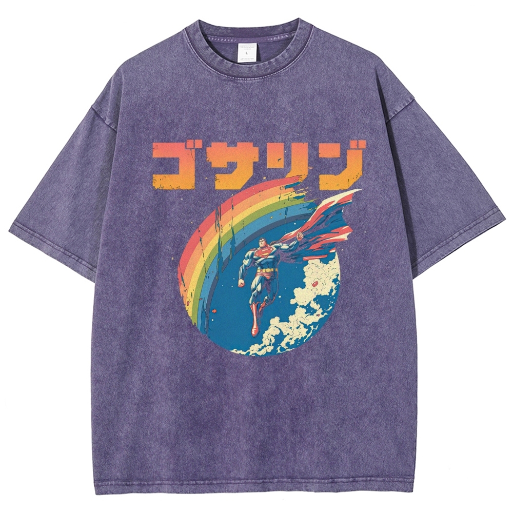 Superman Japanese Retro Washed T-Shirt