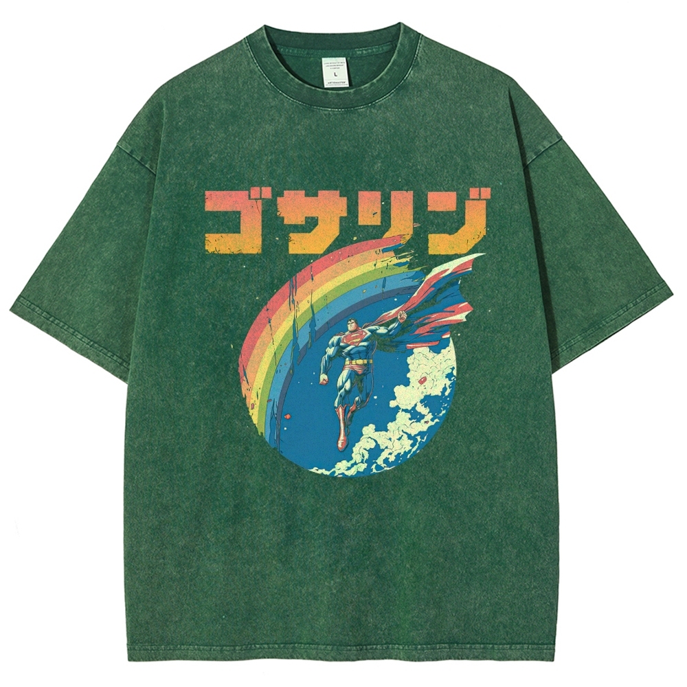 Superman Japanese Retro Washed T-Shirt
