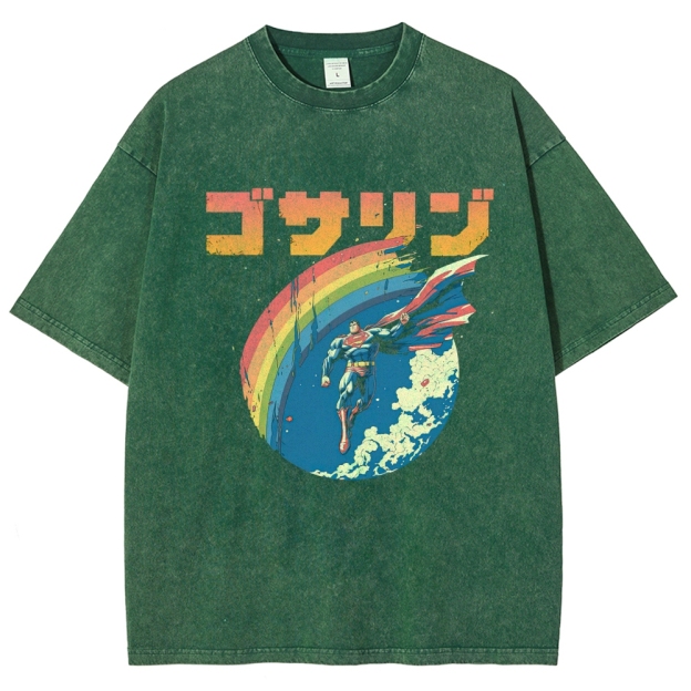Superman Japanese Retro Washed T-Shirt