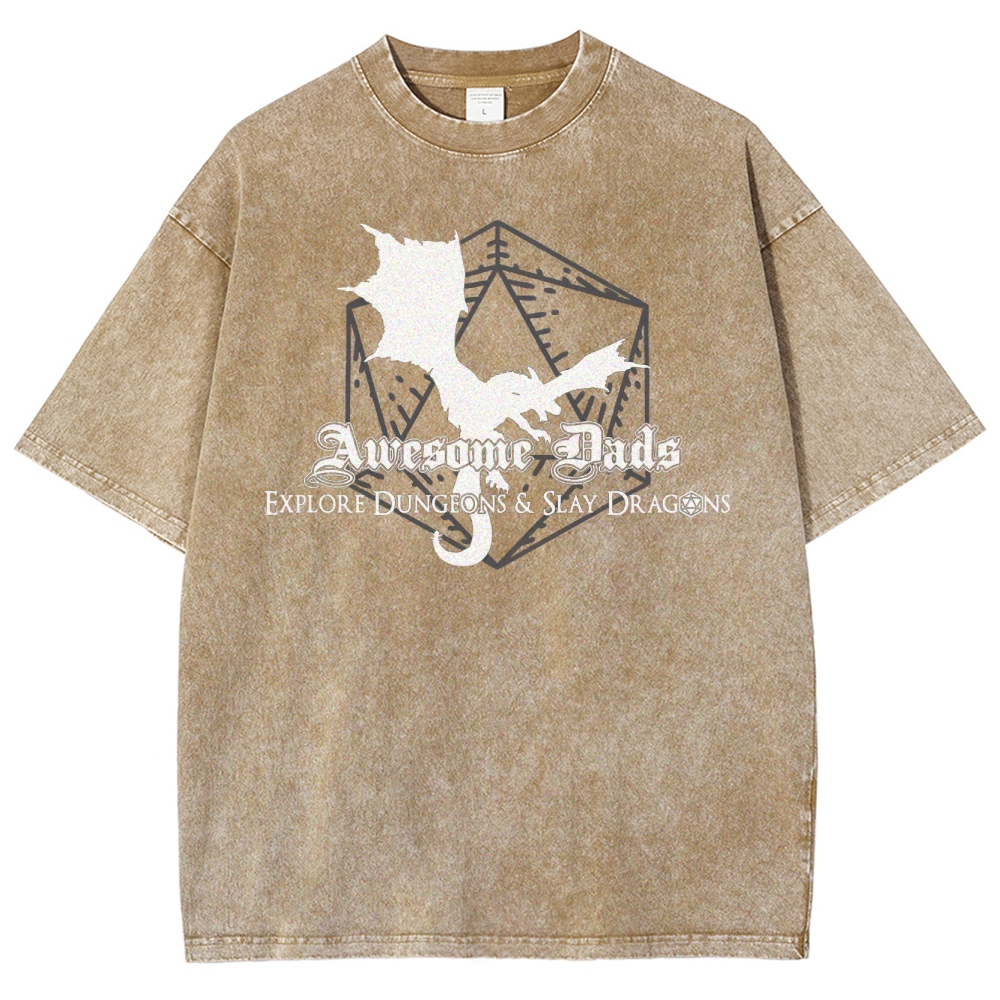 Awesome Dads D&D Washed T-Shirt