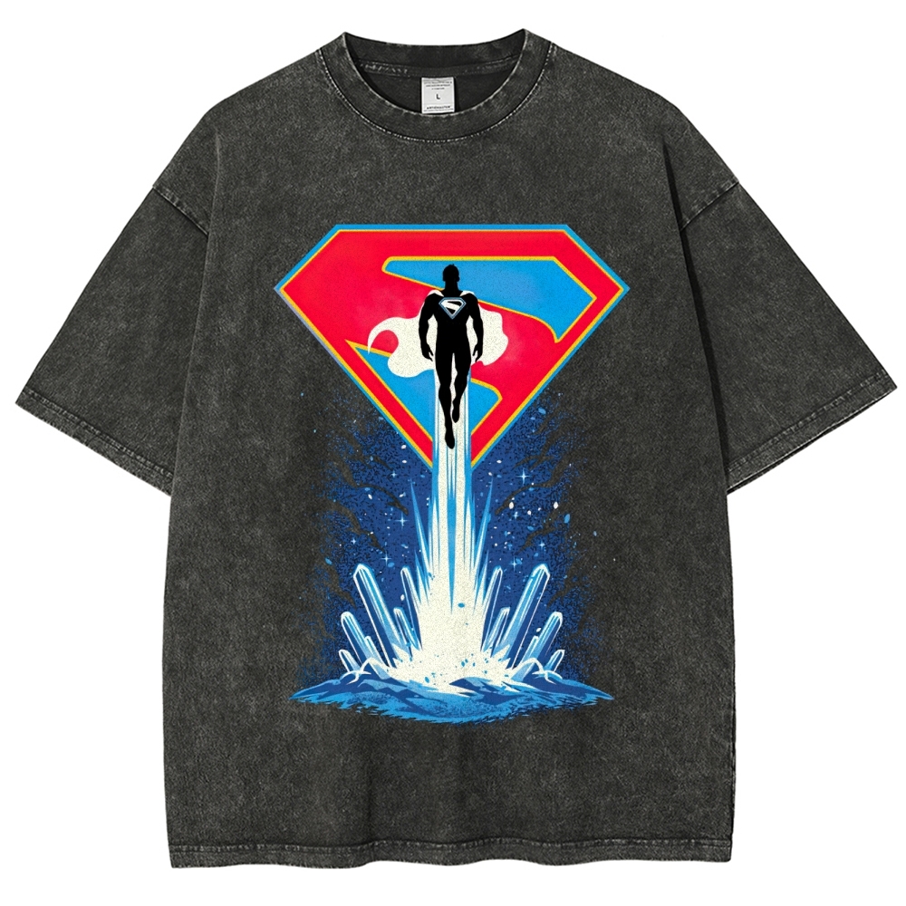 Superman Fortress of Solitude Ascent Washed T-Shirt