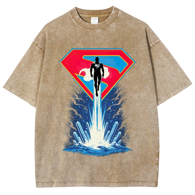 Superman Fortress of Solitude Ascent Washed T-Shirt