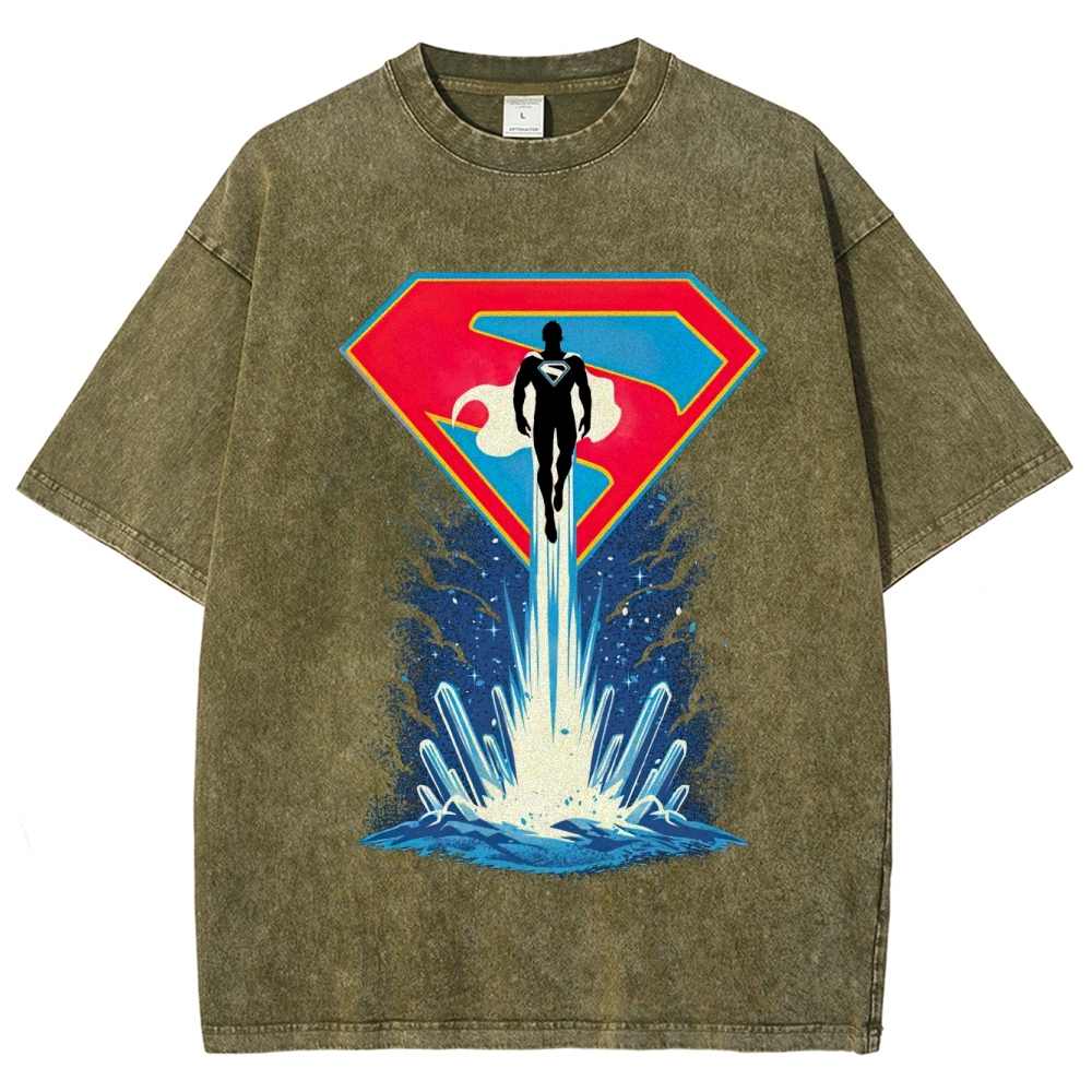 Superman Fortress of Solitude Ascent Washed T-Shirt