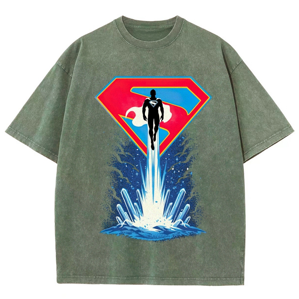 Superman Fortress of Solitude Ascent Washed T-Shirt