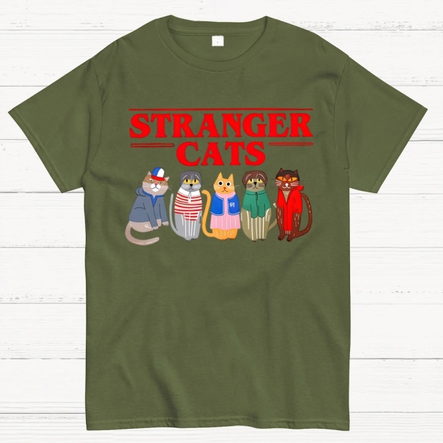 Stranger Cats  Cotton T-shirt 
