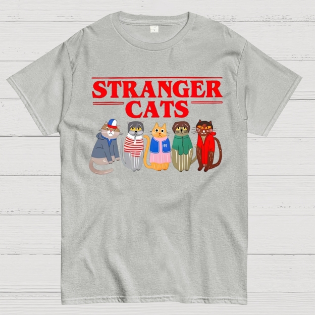 Stranger Cats  Cotton T-shirt 