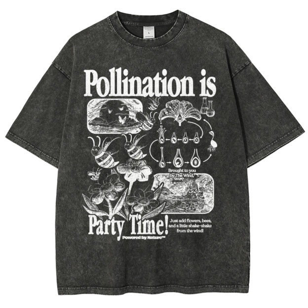 Bee Pollination Science Washed T-Shirt 