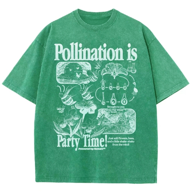 Bee Pollination Science Washed T-Shirt 