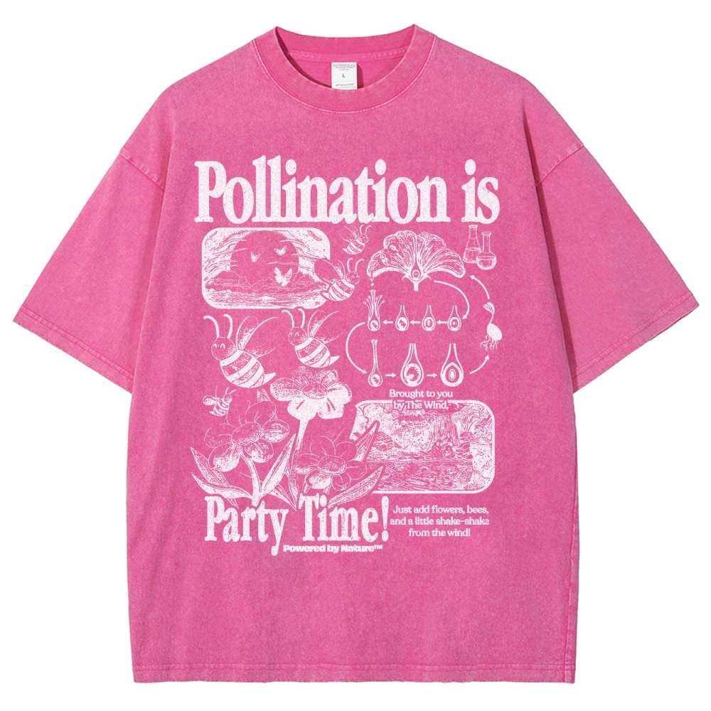 Bee Pollination Science Washed T-Shirt
