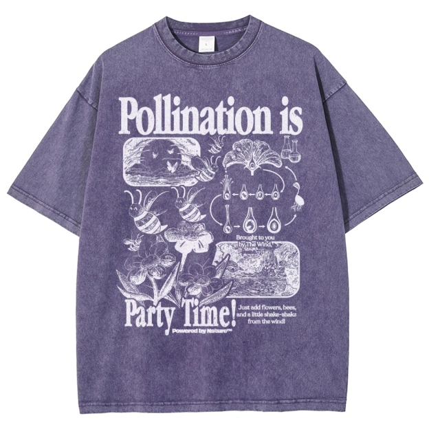 Bee Pollination Science Washed T-Shirt 