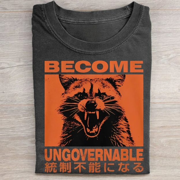 Ungovemable Raccoon  Washed Tee