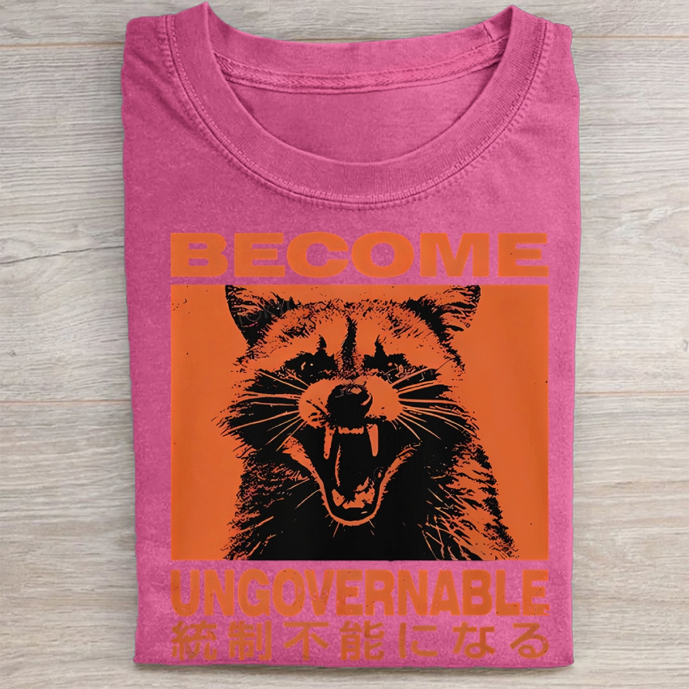 Ungovemable Raccoon  Washed Tee