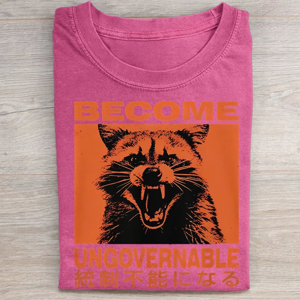 Ungovemable Raccoon  Washed Tee
