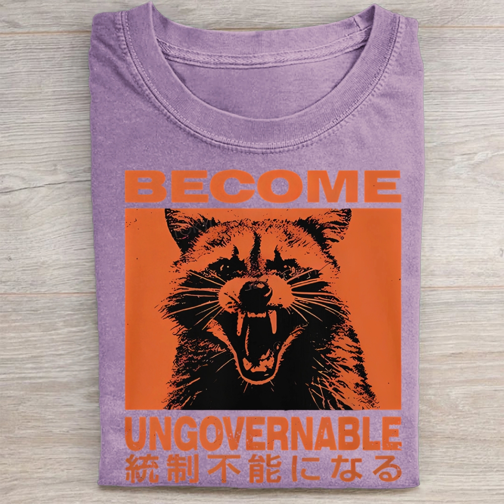 Ungovemable Raccoon  Washed Tee