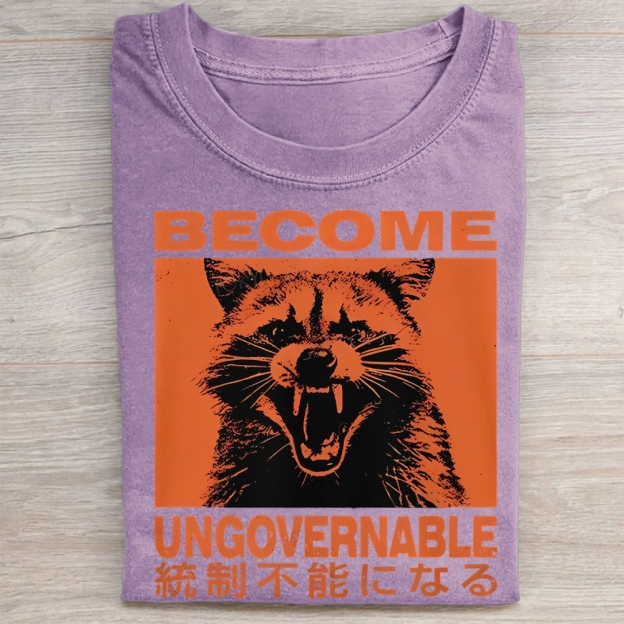 Ungovemable Raccoon  Washed Tee