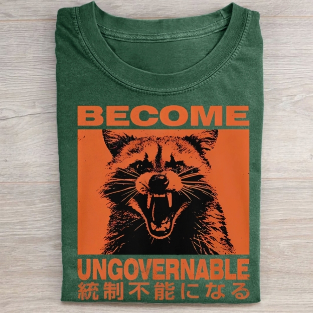 Ungovemable Raccoon  Washed Tee