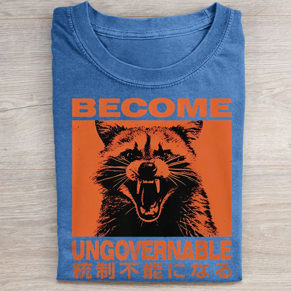 Ungovemable Raccoon  Washed Tee