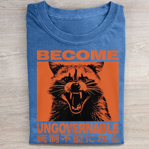 Ungovemable Raccoon  Washed Tee