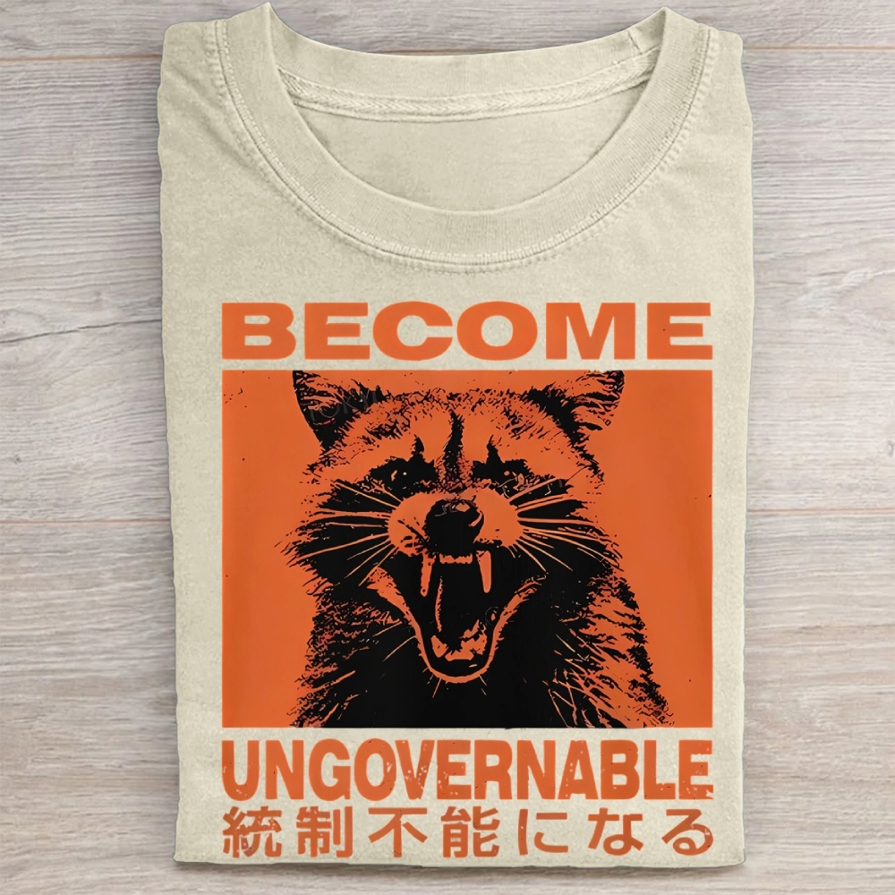 Ungovemable Raccoon Washed Tee