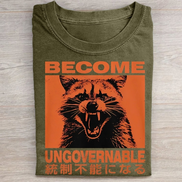 Ungovemable Raccoon  Washed Tee
