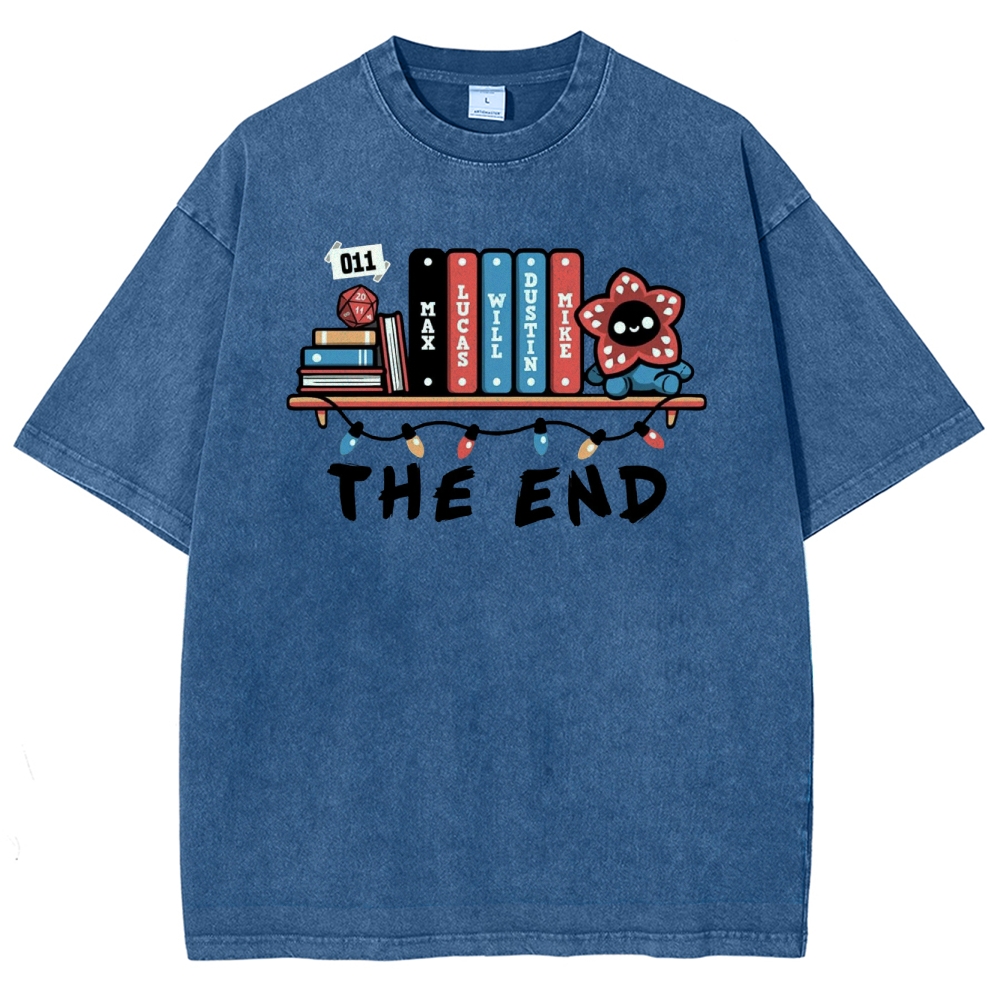 Upside Down Bookshelf Washed T-Shirt