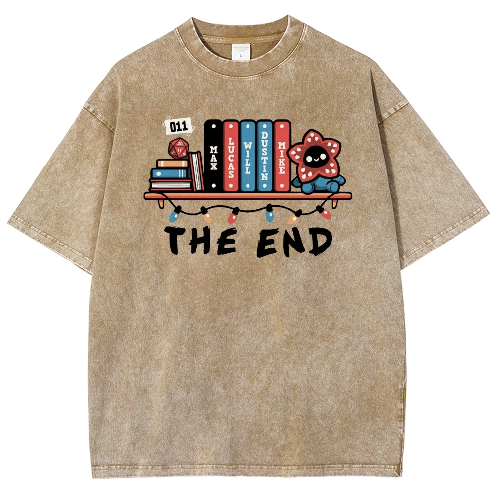 Upside Down Bookshelf Washed T-Shirt