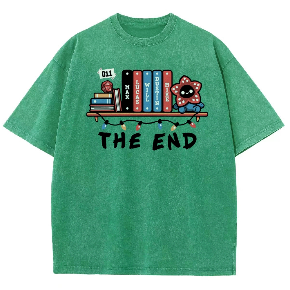 Upside Down Bookshelf Washed T-Shirt