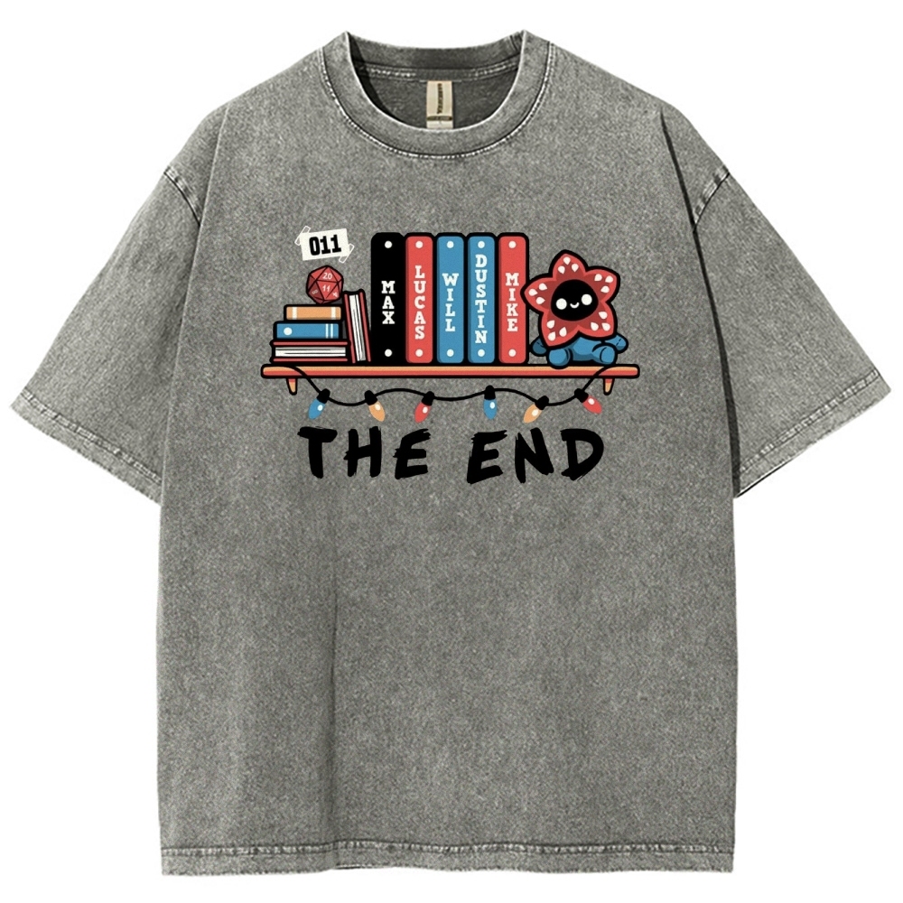 Upside Down Bookshelf Washed T-Shirt