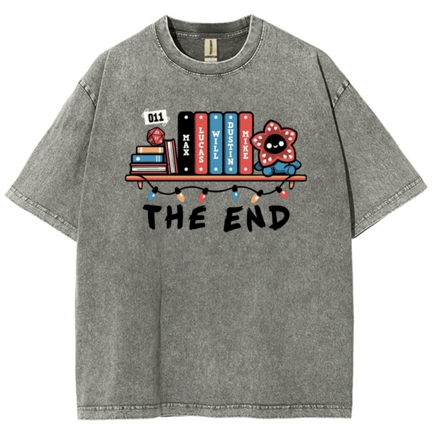 Upside Down Bookshelf Washed T-Shirt