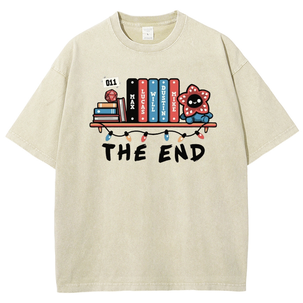 Upside Down Bookshelf Washed T-Shirt
