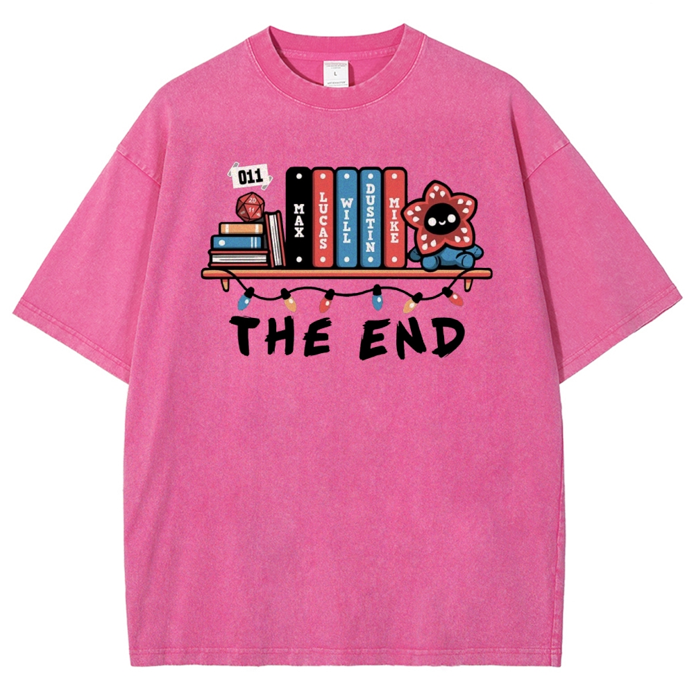 Upside Down Bookshelf Washed T-Shirt