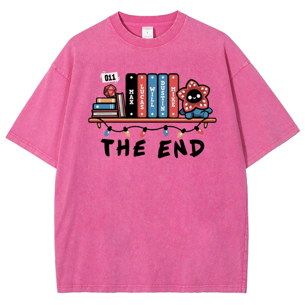 Upside Down Bookshelf Washed T-Shirt