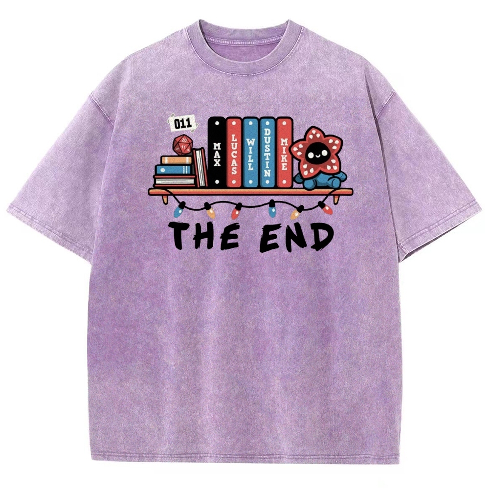Upside Down Bookshelf Washed T-Shirt