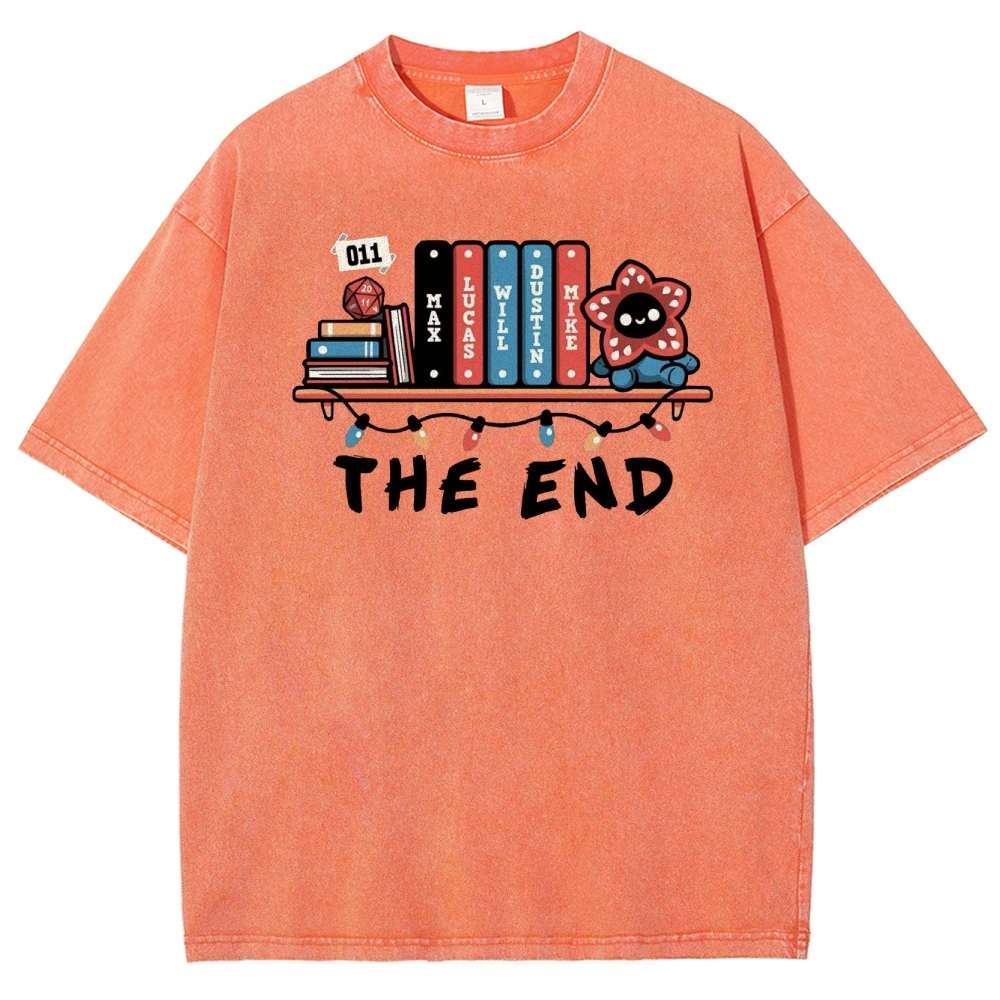 Upside Down Bookshelf Washed T-Shirt