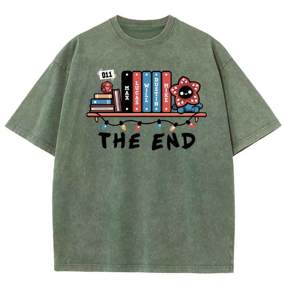 Upside Down Bookshelf Washed T-Shirt