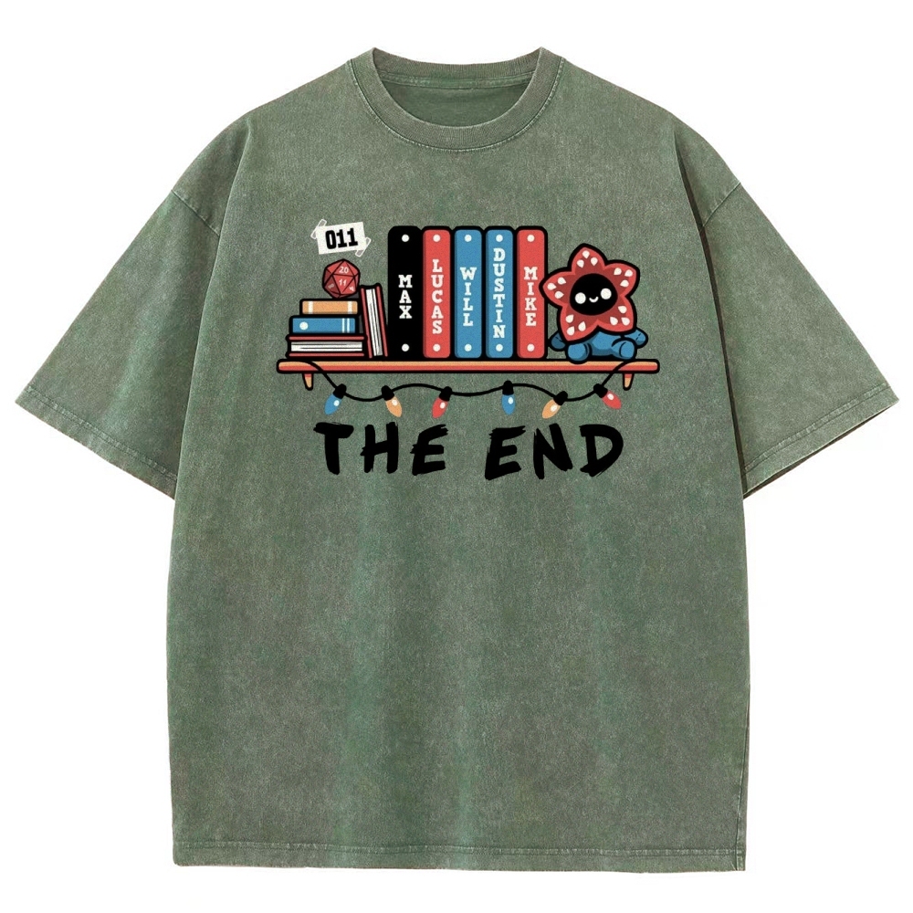 Upside Down Bookshelf Washed T-Shirt