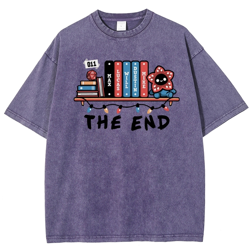 Upside Down Bookshelf Washed T-Shirt