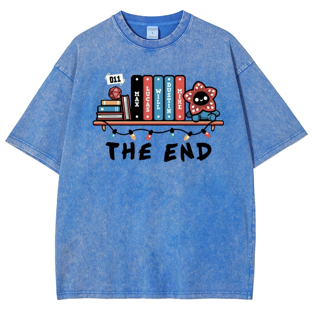 Upside Down Bookshelf Washed T-Shirt