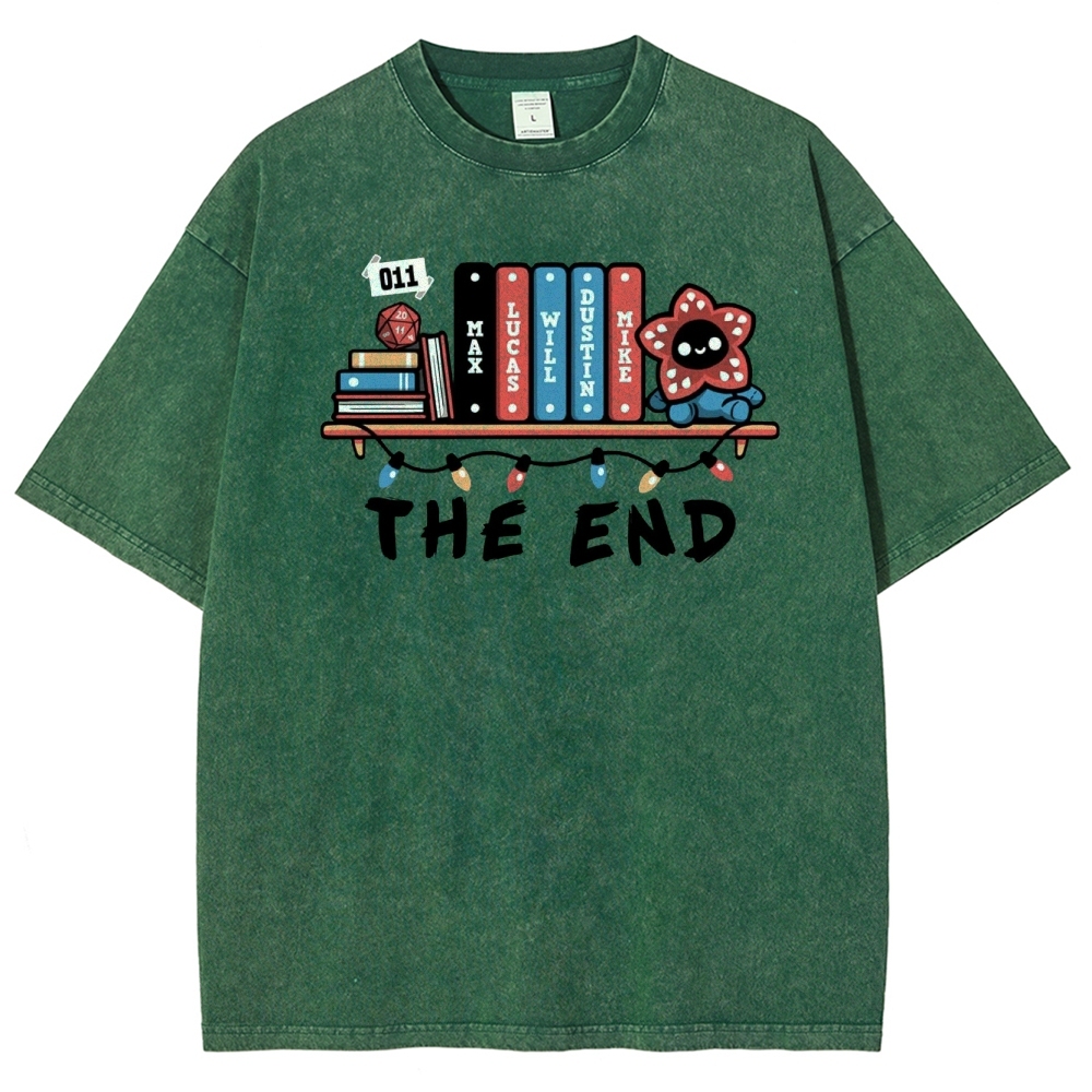 Upside Down Bookshelf Washed T-Shirt