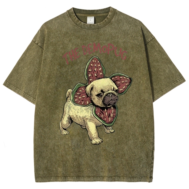 Demopug Parody Washed T-Shirt
