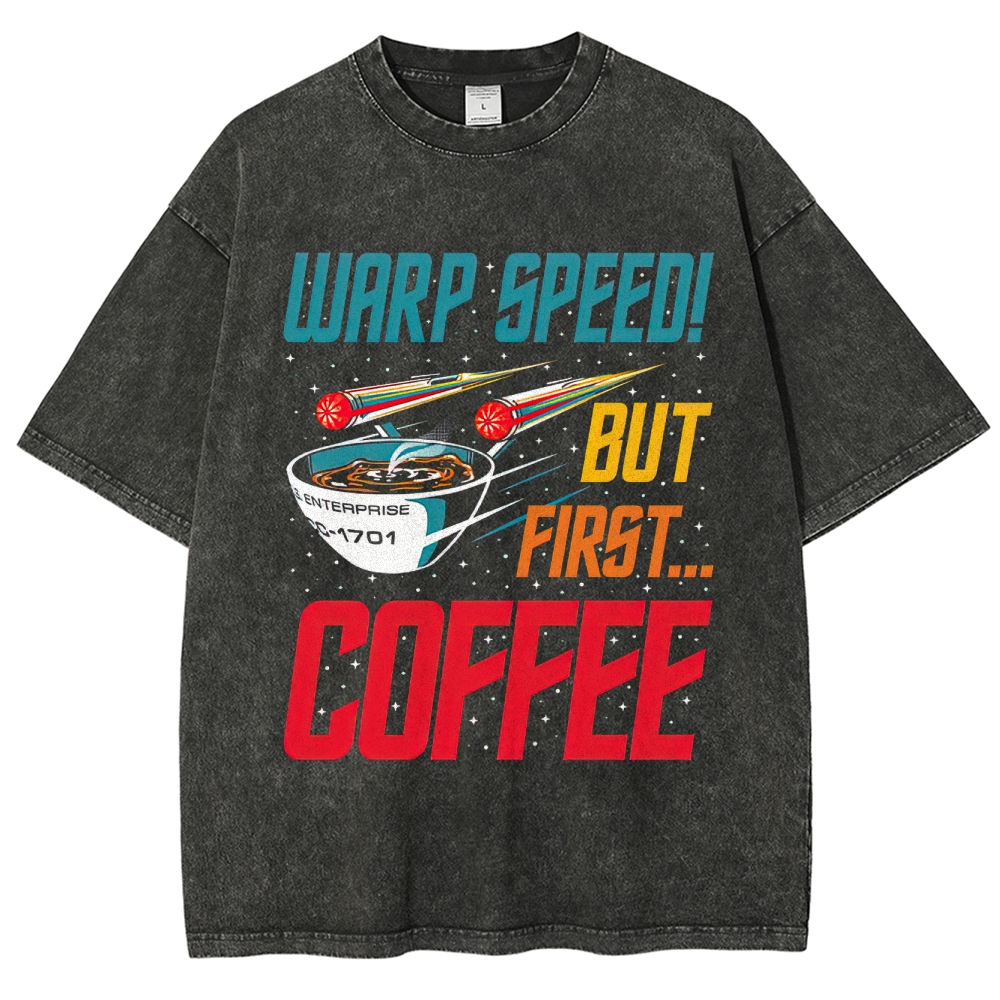 Warp Speed Coffee Washed T-Shirt