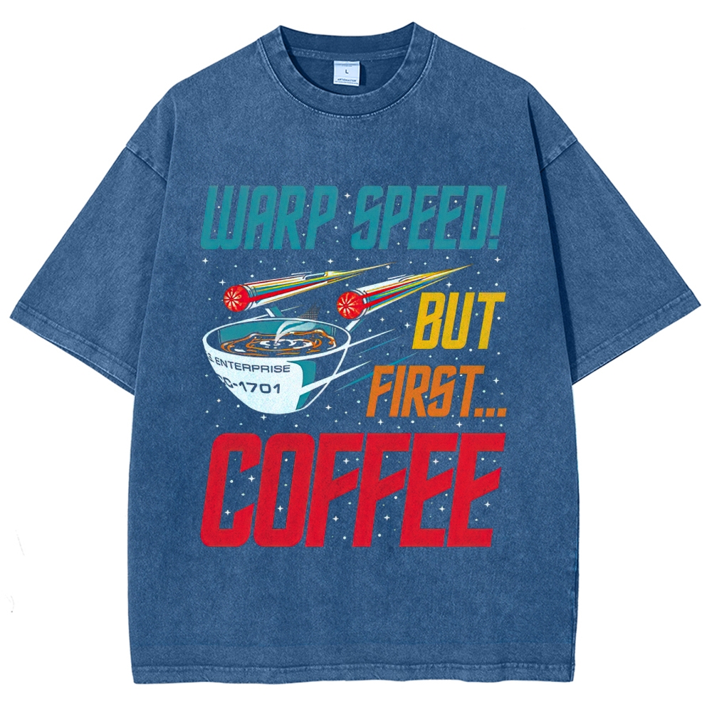 Warp Speed Coffee Washed T-Shirt