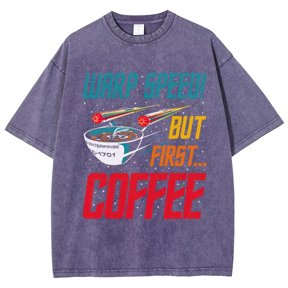 Warp Speed Coffee Washed T-Shirt