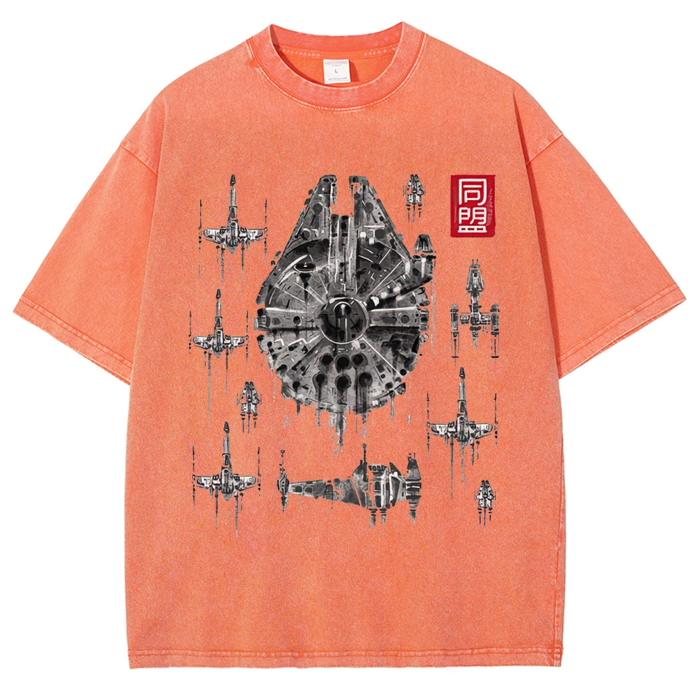 Millennium Falcon Ink Washed T-Shirt