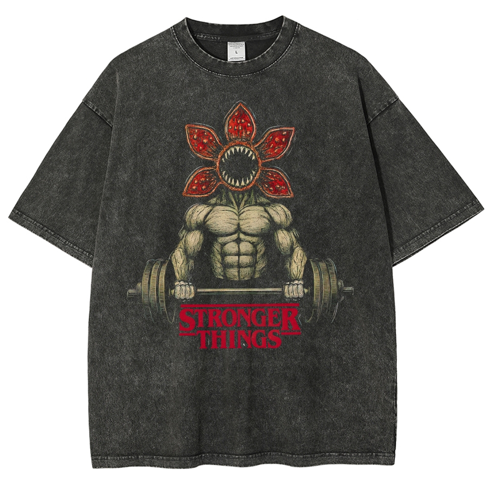 Stronger Things Demogorgon Gym Washed T-Shirt