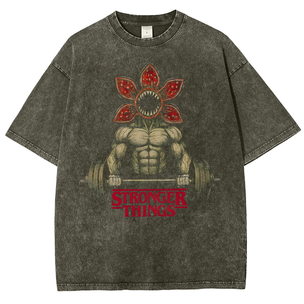 Stronger Things Demogorgon Gym Washed T-Shirt