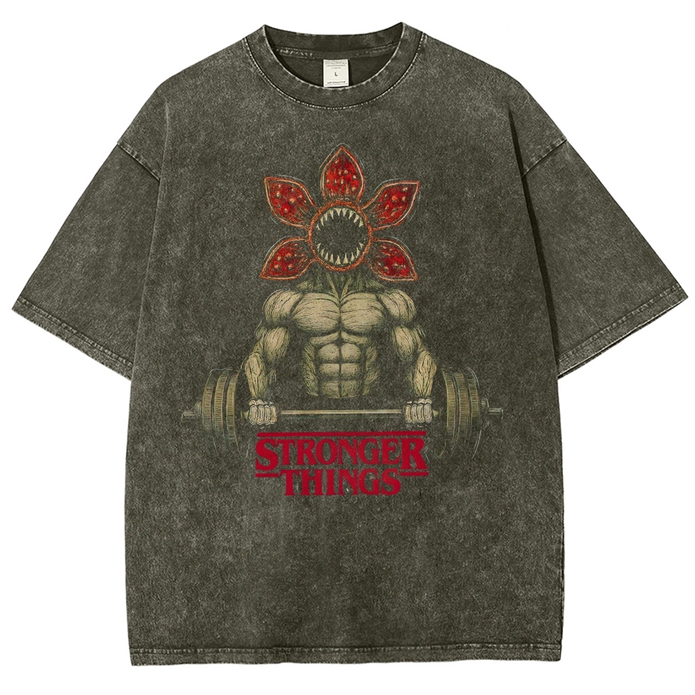 Stronger Things Demogorgon Gym Washed T-Shirt